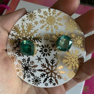 Aqua and gold earrings